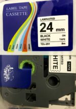 TZe-251 komp. tape, 24mm black on white, funktioniert mit TZ und TZe Druckern