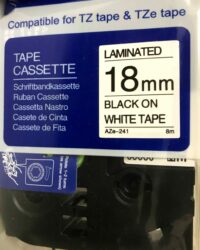 TZe-241 komp. tape, 18mm black on white, funktioniert mit TZ und TZe Druckern