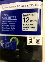 TZe-231 komp. tape, 12mm black on white, funktioniert mit TZ und TZe Druckern